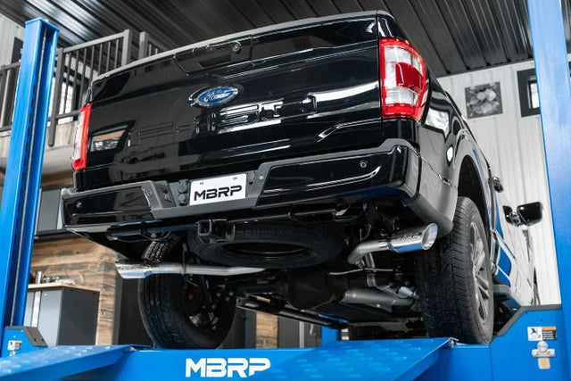 MBRP 3in Aluminized Steel Cat-Back 2.5in Dual Split Side Exhaust - 2021-2025 Ford F150 2.7L/3.5L/5.0L