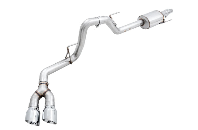 AWE Tuning 0FG Single Exit Performance Exhaust System w/4.5in Chrome Silver/ Black Tips Ford F-150 2015-2020