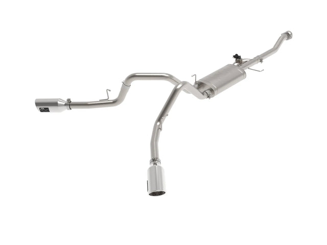 aFe Gemini XV 3 IN 304 Stainless Steel Cat-Back Exhaust System w/Cut Out - 2021-2025 F150 5.0L