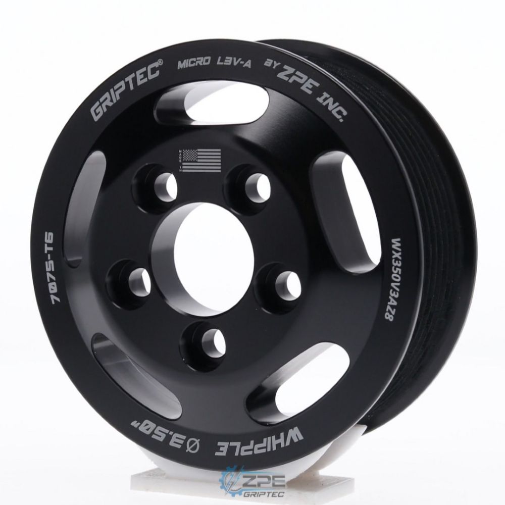 GripTec® 8 Rib Whipple L3V-A Black Pulley (5-Bolt)