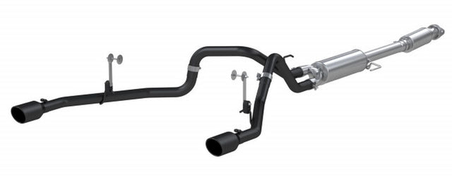 MBRP 3in Cat Back 2.5in Dual Split Rear Black Coated - 2021-2025 F-150 2.7L/ 3.5L, 5.0L