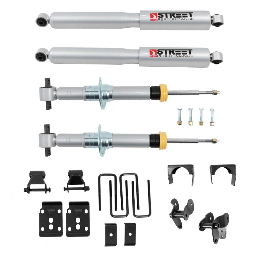 Belltech 1in to 3.5in Front, 5.5in Rear Lowering Kit - 2021+ Ford F-150 4WD
